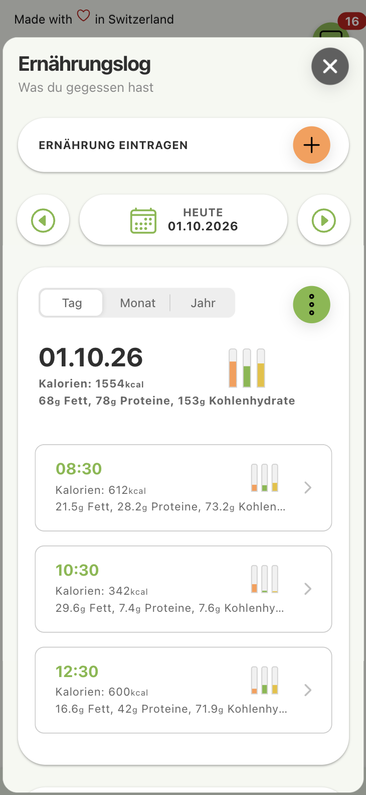 Ernährungslog