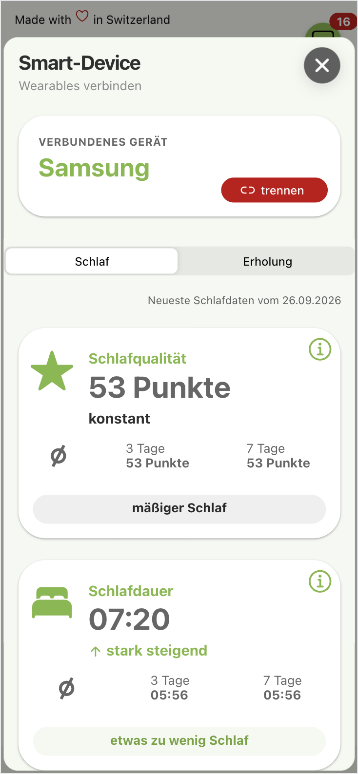 Schlaf & Erholung